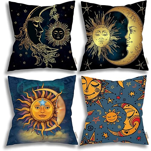 double côté tarot taie d'oreiller 4pc soleil lune croissant or doux décoratif carré taie d'oreiller taie d'oreiller pour chambre salon canapé canapé chaise qualité supérieure lavable en machine
double côté tarot taie d'oreiller 4pc soleil lune croissant or doux décoratif carré taie d'oreiller taie d'oreiller pour chambre salon canapé canapé chaise qualité supérieure lavable en machine