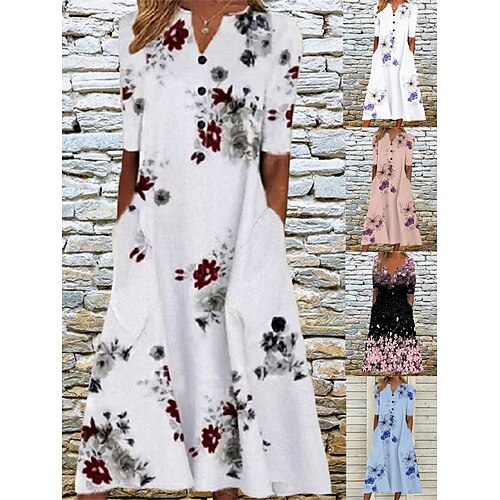 Dame Afslappet påklædning Print kjole Løs kjole Blomstret Lomme Trykt mønster V-hals Midikjole Aktiv Mode udendørs Daglig Kortærmet Løstsiddende Sort Hvid Lysegrøn Forår Sommer S M L XL XXL
Dame Afslappet påklædning Print kjole Løs kjole Blomstret Lomme Trykt mønster V-hals Midikjole Aktiv Mode udendørs Daglig Kortærmet Løstsiddende Sort Hvid Lysegrøn Forår Sommer S M L XL XXL