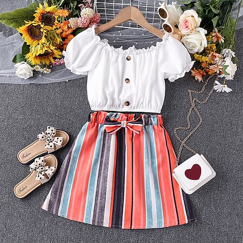 2 pezzi Bambino (1-4 anni) Da ragazza Banda Gonna e camicia Impostato Manica corta Adorabile Scuola 3-7 anni Estate Bianco
2 pezzi Bambino (1-4 anni) Da ragazza Banda Gonna e camicia Impostato Manica corta Adorabile Scuola 3-7 anni Estate Bianco