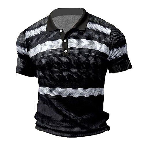 Herre POLO Trøje Golftrøje Grafiske tryk Geometri Aftæpning Sort udendørs Gade Kortærmet Trykt mønster Tøj Mode Designer Afslappet Åndbart
Herre POLO Trøje Golftrøje Grafiske tryk Geometri Aftæpning Sort udendørs Gade Kortærmet Trykt mønster Tøj Mode Designer Afslappet Åndbart
