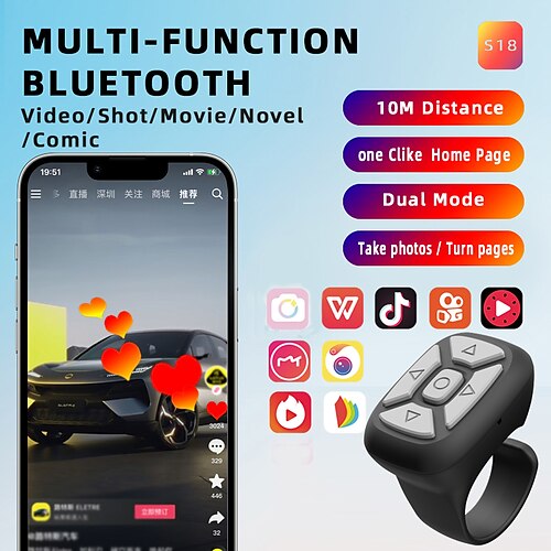 bluetooth doigt télécommande page turner tik tok contrôleur de défilement vidéo pour iphone android ipad téléphone mobile à distance
bluetooth doigt télécommande page turner tik tok contrôleur de défilement vidéo pour iphone android ipad téléphone mobile à distance