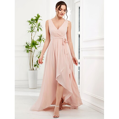A-linje Bryllupsgæstekjoler Elegant Kjole Festtøj Assymetrisk Uden ærmer Spaghettistropper Chiffon med Draperet Slids 2023
A-linje Bryllupsgæstekjoler Elegant Kjole Festtøj Assymetrisk Uden ærmer Spaghettistropper Chiffon med Draperet Slids 2023