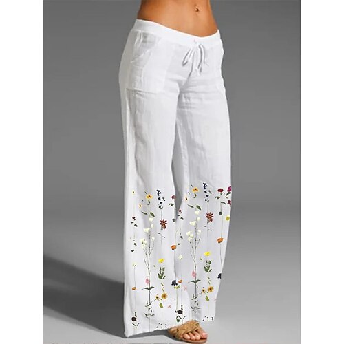 Per donna A zampa Pantaloni cascante Dritto Cotone e lino Bianco Di tendenza Per eventi Fine settimana Tasche laterali Stampa Lunghezza intera Comfort Floreale S M L XL 2XL
Per donna A zampa Pantaloni cascante Dritto Cotone e lino Bianco Di tendenza Per eventi Fine settimana Tasche laterali Stampa Lunghezza intera Comfort Floreale S M L XL 2XL