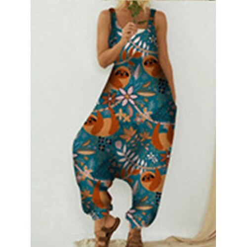 Salopette Femme Bouton Poche Animal Col Ras du Cou Vêtement de rue du quotidien Vacances Ample Sans Manches Vert Véronèse S Eté
Salopette Femme Bouton Poche Animal Col Ras du Cou Vêtement de rue du quotidien Vacances Ample Sans Manches Vert Véronèse S Eté