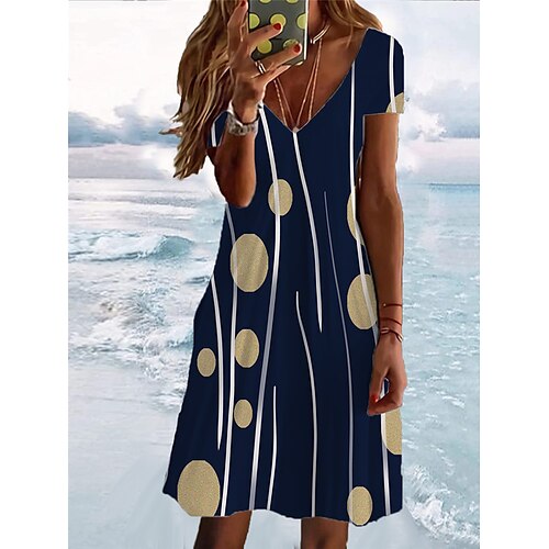 Dame Afslappet påklædning Sommerkjole Print kjole Geometrisk Trykt mønster V-hals Mini kjole Aktiv Mode udendørs Daglig Kortærmet Regulær Sort Vin Navyblå Forår Sommer S M L XL XXL
Dame Afslappet påklædning Sommerkjole Print kjole Geometrisk Trykt mønster V-hals Mini kjole Aktiv Mode udendørs Daglig Kortærmet Regulær Sort Vin Navyblå Forår Sommer S M L XL XXL