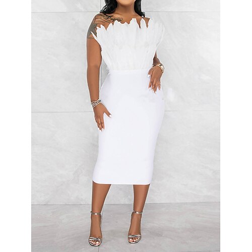 Per donna Vestito da festa Abito di piume Abito da cocktail Vestito longuette Nero Bianco Rosso Senza maniche Colore puro Collage Estate Primavera Senza bretelline Festa Vestito estivo Abito
Per donna Vestito da festa Abito di piume Abito da cocktail Vestito longuette Nero Bianco Rosso Senza maniche Colore puro Collage Estate Primavera Senza bretelline Festa Vestito estivo Abito