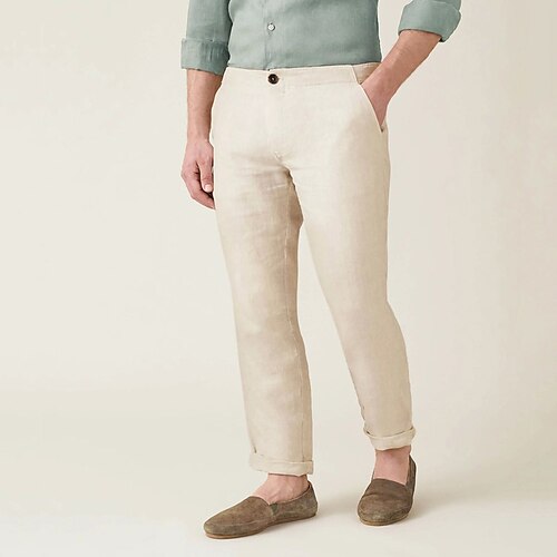 Per uomo Pantaloni di lino Pantaloni Pantaloni estivi Pantaloni da spiaggia Tasca frontale Gamba dritta Liscio Comfort Traspirante Informale Giornaliero Per eventi Misto cotone e lino Streetwear
Per uomo Pantaloni di lino Pantaloni Pantaloni estivi Pantaloni da spiaggia Tasca frontale Gamba dritta Liscio Comfort Traspirante Informale Giornaliero Per eventi Misto cotone e lino Streetwear