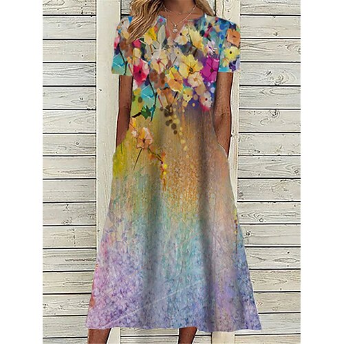 Per donna Vestito casual Vestito a trapezio Vestito svasato Floreale Tasche Stampa A V Vestito longuette Attivo Di tendenza Esterno Da mare Manica corta Standard Arcobaleno Primavera Estate S M L XL
Per donna Vestito casual Vestito a trapezio Vestito svasato Floreale Tasche Stampa A V Vestito longuette Attivo Di tendenza Esterno Da mare Manica corta Standard Arcobaleno Primavera Estate S M L XL