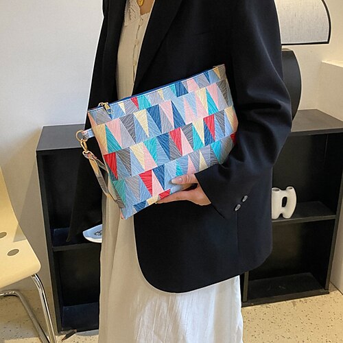 Per donna Borsa a tracolla Similpelle Esterno Giornaliero Cerniera Traspirante Duraturo A quadri Color Block Nero Rosso Blu
Per donna Borsa a tracolla Similpelle Esterno Giornaliero Cerniera Traspirante Duraturo A quadri Color Block Nero Rosso Blu