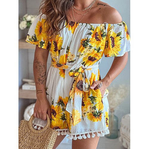 Mulheres Macacão Frente Única Bolsos Floral Ombro a Ombro Casual Diário Férias Normal Manga Curta Amarelo S M L Primavera
Mulheres Macacão Frente Única Bolsos Floral Ombro a Ombro Casual Diário Férias Normal Manga Curta Amarelo S M L Primavera