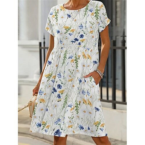 Dame Uformell kjole Sommerkjole Print kjole Blomstret Rynket Lomme Crew-hals Midikjole Aktiv Mote utendørs Daglig Kortermet Løstsittende Hvit Rød Blå Vår Sommer S M L XL XXL
Dame Uformell kjole Sommerkjole Print kjole Blomstret Rynket Lomme Crew-hals Midikjole Aktiv Mote utendørs Daglig Kortermet Løstsittende Hvit Rød Blå Vår Sommer S M L XL XXL