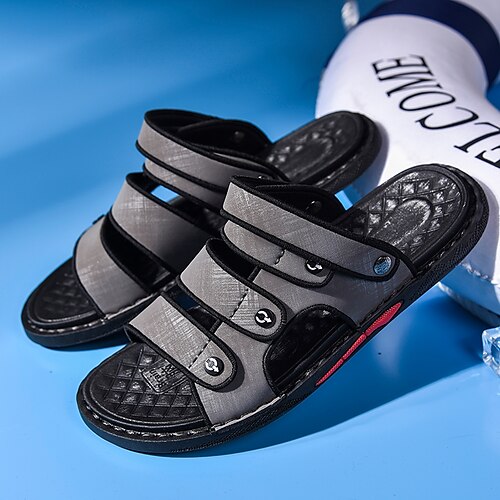 Per uomo Sandali Sandali piatti Informale Sportivo Footing PU Traspirante Nero Bianco Grigio Estate
Per uomo Sandali Sandali piatti Informale Sportivo Footing PU Traspirante Nero Bianco Grigio Estate