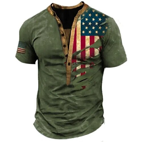 Herre Henley-skjorte T-Shirts Grafisk Amerikansk flag Nationalflag Henley Tøj 3D-udskrivning udendørs Daglig Kortærmet Knap ned Trykt mønster Mode Afslappet Bekvem
Herre Henley-skjorte T-Shirts Grafisk Amerikansk flag Nationalflag Henley Tøj 3D-udskrivning udendørs Daglig Kortærmet Knap ned Trykt mønster Mode Afslappet Bekvem