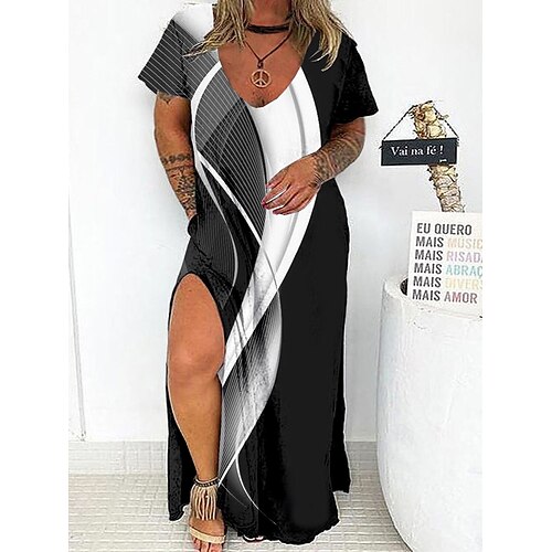 kvinders plus size æbleformet kjole afslappet kjole skiftekjole geometrisk gradient lang kjole maxikjole kortærmet splitprint v-hals mode daglig sort vin forår sommer kjole
kvinders plus size æbleformet kjole afslappet kjole skiftekjole geometrisk gradient lang kjole maxikjole kortærmet splitprint v-hals mode daglig sort vin forår sommer kjole