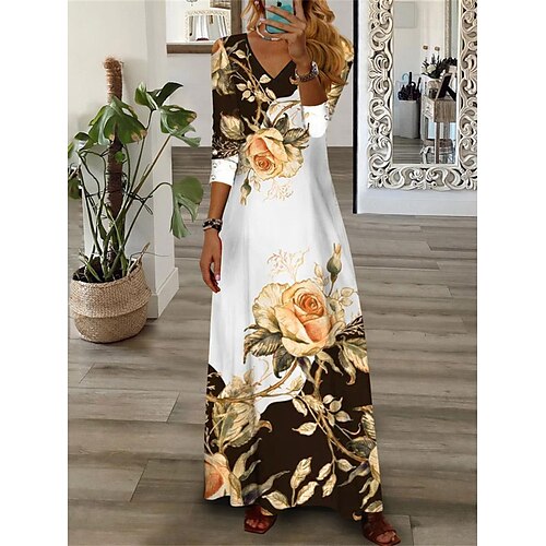 Dame Lang kjole Maxikjole Hverdagskjole Print kjole Blomstret Basale Mode udendørs Daglig Ferie Trykt mønster Langærmet V-hals Kjole Regulær Gul Blå Grøn Efterår Forår S M L XL XXL
Dame Lang kjole Maxikjole Hverdagskjole Print kjole Blomstret Basale Mode udendørs Daglig Ferie Trykt mønster Langærmet V-hals Kjole Regulær Gul Blå Grøn Efterår Forår S M L XL XXL