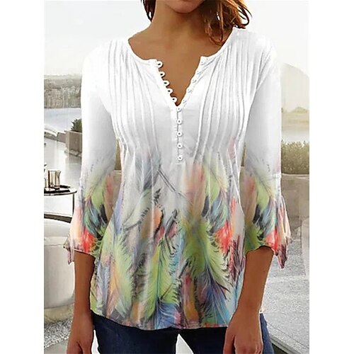 Damen Hemd Bluse Weiß Feder Taste Bedruckt 3/4 Ärmel Casual Wochenende Basic Rundhalsausschnitt Standard S
Damen Hemd Bluse Weiß Feder Taste Bedruckt 3/4 Ärmel Casual Wochenende Basic Rundhalsausschnitt Standard S