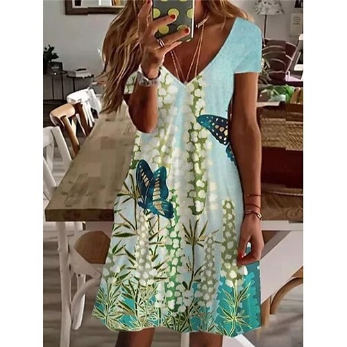 Dame Uformell kjole Skiftkjole Print kjole Blomstret Sommerfugl Trykt mønster V-hals Mini kjole Aktiv Mote utendørs Daglig Kortermet Løstsittende Svart Hvit Lysegrønn Vår Sommer S M L XL XXL
Dame Uformell kjole Skiftkjole Print kjole Blomstret Sommerfugl Trykt mønster V-hals Mini kjole Aktiv Mote utendørs Daglig Kortermet Løstsittende Svart Hvit Lysegrønn Vår Sommer S M L XL XXL