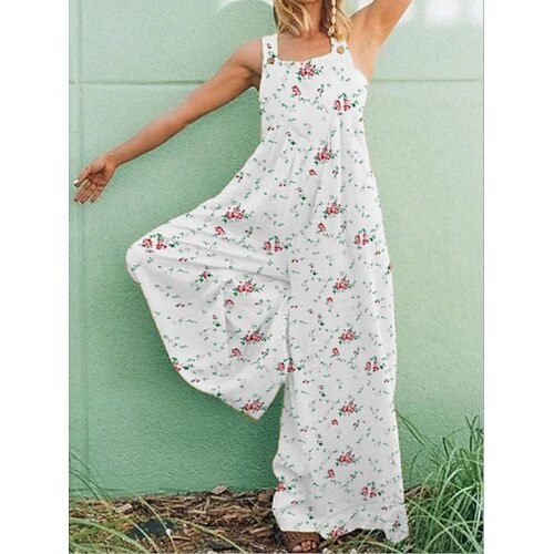 Combinaison Femme Imprimer Floral Col en U Vêtement de rue du quotidien Sortie Standard A Sangles Blanche S Printemps
Combinaison Femme Imprimer Floral Col en U Vêtement de rue du quotidien Sortie Standard A Sangles Blanche S Printemps