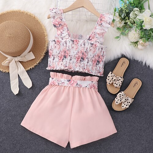 2 Piezas Niños Chica Floral Conjunto de camiseta sin mangas y pantalones cortos Conjunto Sin Mangas Tropical Casual 7-13 años Verano Multicolor Rosa
2 Piezas Niños Chica Floral Conjunto de camiseta sin mangas y pantalones cortos Conjunto Sin Mangas Tropical Casual 7-13 años Verano Multicolor Rosa