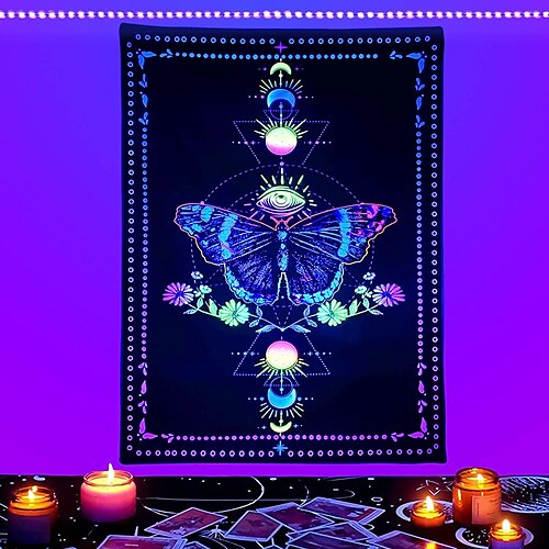 papillon mandala lumière noire tapisserie murale uv réactif lune soleil plante art décor tenture maison chambre salon dortoir décoration cadeau polyester
papillon mandala lumière noire tapisserie murale uv réactif lune soleil plante art décor tenture maison chambre salon dortoir décoration cadeau polyester