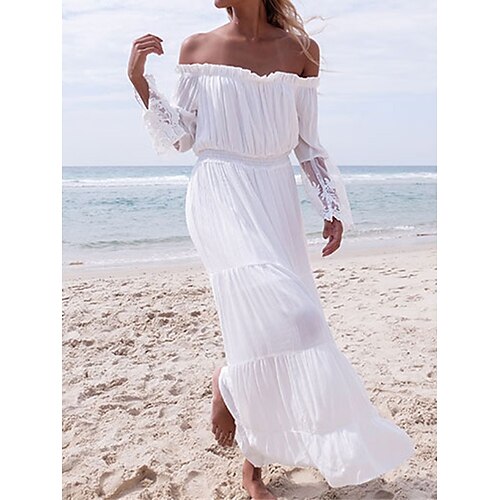 Per donna Prendisole Abito da spiaggia Abbigliamento da spiaggia Abito lungo Abito lungo Con balze Collage Essenziale Di tendenza Liscio Senza spalline Manica lunga Standard Giornaliero Da mare Bianco
Per donna Prendisole Abito da spiaggia Abbigliamento da spiaggia Abito lungo Abito lungo Con balze Collage Essenziale Di tendenza Liscio Senza spalline Manica lunga Standard Giornaliero Da mare Bianco