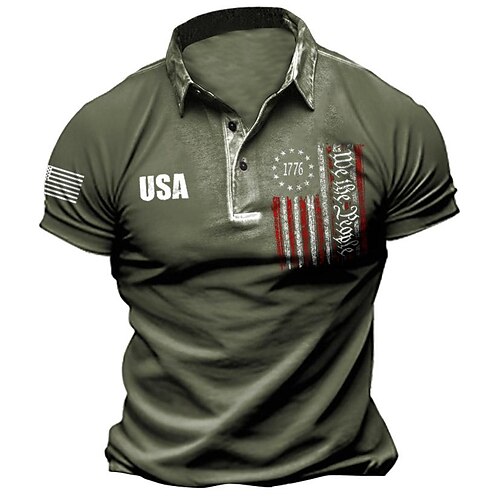 Herre POLO T-skjorte Golf skjorte Grafiske trykk Nasjonalflagg Aftæpning Grønn utendørs Gate Kort Erme Knapp ned Trykt mønster Klær Sport Mote Gatemote Designer
Herre POLO T-skjorte Golf skjorte Grafiske trykk Nasjonalflagg Aftæpning Grønn utendørs Gate Kort Erme Knapp ned Trykt mønster Klær Sport Mote Gatemote Designer
