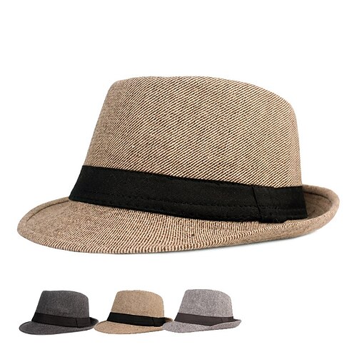 Herre Fedora Solhat Fedora Trilby hat Sort Kakifarvet Bomuld Gade Stilfuld 1920'ernes mode udendørs Daglig I-byen-tøj Vanlig Solcreme
Herre Fedora Solhat Fedora Trilby hat Sort Kakifarvet Bomuld Gade Stilfuld 1920'ernes mode udendørs Daglig I-byen-tøj Vanlig Solcreme