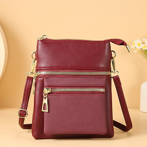 Per donna Borsa a tracolla Portamonete Sacchetto del telefono mobile Borsa a busta pelle sintetica Esterno Giornaliero Cerniera Regolabile Impermeabile Leggero Trapuntata Vinaccia Nero Giallo
Per donna Borsa a tracolla Portamonete Sacchetto del telefono mobile Borsa a busta pelle sintetica Esterno Giornaliero Cerniera Regolabile Impermeabile Leggero Trapuntata Vinaccia Nero Giallo