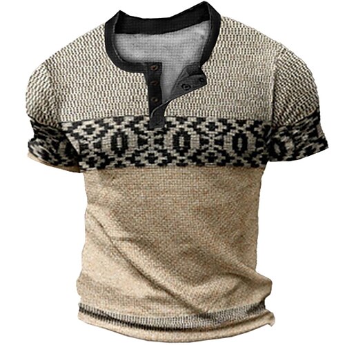 Herre Vaffel Henley skjorte T-Shirts Grafisk Farveblok Henley Tøj 3D-udskrivning udendørs Afslappet Kortærmet Knap Basale Mode Designer
Herre Vaffel Henley skjorte T-Shirts Grafisk Farveblok Henley Tøj 3D-udskrivning udendørs Afslappet Kortærmet Knap Basale Mode Designer