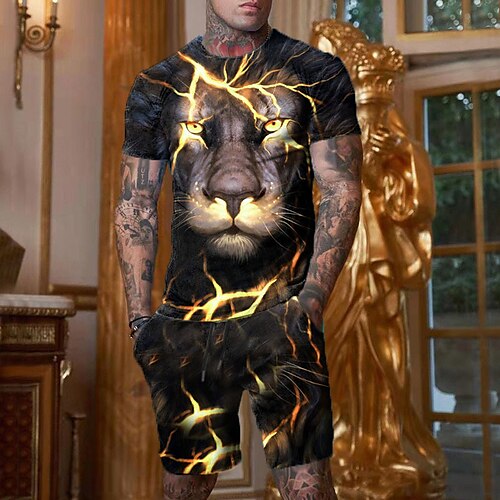 Herre Shorts og T-shirt sæt T-shirt outfits Grafisk Løve Rund hals Tøj 3D-udskrivning udendørs Daglig Kortærmet 3D-udskrivning 2 stk 2stk Designer Afslappet Bekvem
Herre Shorts og T-shirt sæt T-shirt outfits Grafisk Løve Rund hals Tøj 3D-udskrivning udendørs Daglig Kortærmet 3D-udskrivning 2 stk 2stk Designer Afslappet Bekvem