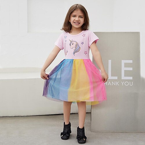 Bambino Da ragazza Vestito Cartoni animati Unicorno Stella Abito casual Al ginocchio Vestito Informale Girocollo Manica corta Informale Vestito 2-8 anni Primavera Rosa
Bambino Da ragazza Vestito Cartoni animati Unicorno Stella Abito casual Al ginocchio Vestito Informale Girocollo Manica corta Informale Vestito 2-8 anni Primavera Rosa