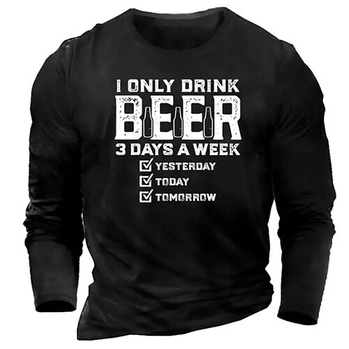 Herre T-shirt Grafiske T-shirts Bogstaver Grafiske tryk Øl Rund hals Varm Stempling Gade Ferierejse Langærmet Trykt mønster Tøj Designer Basale Moderne Moderne
Herre T-shirt Grafiske T-shirts Bogstaver Grafiske tryk Øl Rund hals Varm Stempling Gade Ferierejse Langærmet Trykt mønster Tøj Designer Basale Moderne Moderne