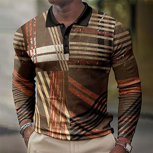 Herre POLO T-skjorte Golf skjorte Fargeblokk Grafiske trykk Geometri Aftæpning Brun utendørs Gate Langermet Trykt mønster Klær Mote Designer Fritid Pustende
Herre POLO T-skjorte Golf skjorte Fargeblokk Grafiske trykk Geometri Aftæpning Brun utendørs Gate Langermet Trykt mønster Klær Mote Designer Fritid Pustende
