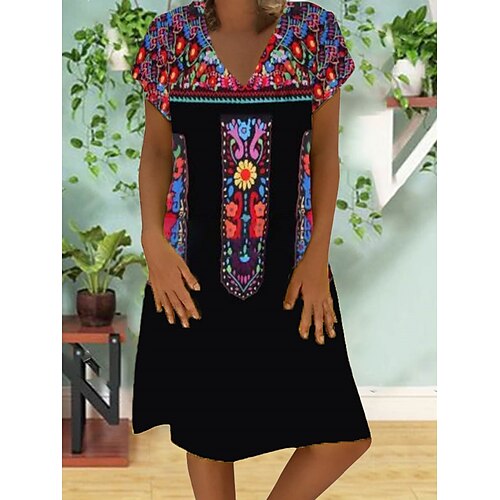 Dame Afslappet påklædning Skift Kjole Print kjole Blomstret Trykt mønster V-hals Mini kjole Aktiv Mode udendørs Ferierejse Kortærmet Løstsiddende Sort Rød Forår Sommer S M L XL XXL
Dame Afslappet påklædning Skift Kjole Print kjole Blomstret Trykt mønster V-hals Mini kjole Aktiv Mode udendørs Ferierejse Kortærmet Løstsiddende Sort Rød Forår Sommer S M L XL XXL