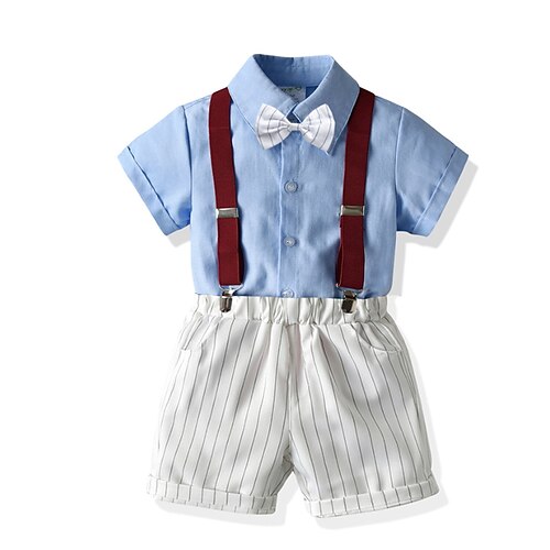 4 Dele Børn Drenge Trøje & Shorts Formelt sæt Tøjsæt Outfit Helfarve Kortærmet Knap Sæt Formel Mode Sej Forår Sommer 3-7 år Vin Lyseblå
4 Dele Børn Drenge Trøje & Shorts Formelt sæt Tøjsæt Outfit Helfarve Kortærmet Knap Sæt Formel Mode Sej Forår Sommer 3-7 år Vin Lyseblå