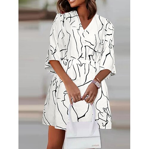 Per donna Abito da lavoro Abito semi formale Di tendenza Mini abito Pulsante Stampa A V Mezza manica Astratto Standard Nero Bianco Giallo Primavera Estate S M L XL XXL
Per donna Abito da lavoro Abito semi formale Di tendenza Mini abito Pulsante Stampa A V Mezza manica Astratto Standard Nero Bianco Giallo Primavera Estate S M L XL XXL