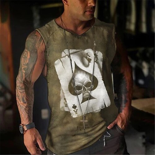 Herre Vest Top Ærmeløs T-shirt til mænd Grafisk Poker Dødningehoveder Rund hals Tøj 3D-udskrivning Daglig Sport Uden ærmer Trykt mønster Mode Designer Muskel
Herre Vest Top Ærmeløs T-shirt til mænd Grafisk Poker Dødningehoveder Rund hals Tøj 3D-udskrivning Daglig Sport Uden ærmer Trykt mønster Mode Designer Muskel