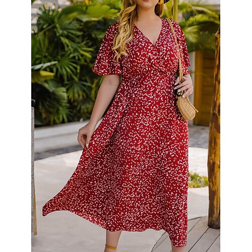 Dame Store størrelser Uformell kjole Swingkjole Floral kjole Polkadotter Midikjole Kortermet Trykt mønster V-hals Mote Daglig Rød Oransje Sommer Vår XL XXL 3XL 4XL
Dame Store størrelser Uformell kjole Swingkjole Floral kjole Polkadotter Midikjole Kortermet Trykt mønster V-hals Mote Daglig Rød Oransje Sommer Vår XL XXL 3XL 4XL