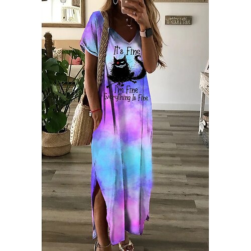 Dame Lang kjole Maxikjole Hverdagskjole Print kjole Kat Batikfarvet Afslappet Moderne Ferierejse Weekend Lomme Delt Kortærmet V-hals Kjole Løstsiddende Lilla Forår Sommer S M L XL XXL
Dame Lang kjole Maxikjole Hverdagskjole Print kjole Kat Batikfarvet Afslappet Moderne Ferierejse Weekend Lomme Delt Kortærmet V-hals Kjole Løstsiddende Lilla Forår Sommer S M L XL XXL