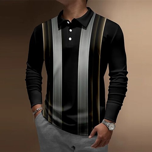 Herre POLO T-skjorte Golf skjorte Stripet Grafiske trykk Aftæpning Svart utendørs Gate Langermet Knapp ned Trykt mønster Klær Mote Gatemote Designer Myk
Herre POLO T-skjorte Golf skjorte Stripet Grafiske trykk Aftæpning Svart utendørs Gate Langermet Knapp ned Trykt mønster Klær Mote Gatemote Designer Myk