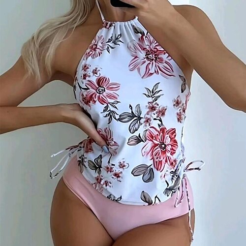 Dame Badetøj Tankini 2 stk Normal badedragt 2 stk Printer Blomster Lys pink Badedragter Sport Strand Tøj Efterår
Dame Badetøj Tankini 2 stk Normal badedragt 2 stk Printer Blomster Lys pink Badedragter Sport Strand Tøj Efterår