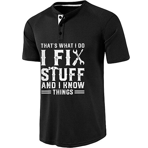 Herre Vaffel Henley skjorte T-Shirts Grafisk Bogstaver Henley Tøj 3D-udskrivning udendørs Afslappet Kortærmet Trykt mønster Mode Designer Bekvem
Herre Vaffel Henley skjorte T-Shirts Grafisk Bogstaver Henley Tøj 3D-udskrivning udendørs Afslappet Kortærmet Trykt mønster Mode Designer Bekvem