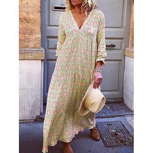 Dame Lang kjole Maxikjole Hverdagskjole Print kjole Blomstret Mode Afslappet udendørs Daglig Weekend Trykt mønster Langærmet V-hals Kjole Løstsiddende Gul Lyserød Blå Vinter Efterår S M L XL XXL
Dame Lang kjole Maxikjole Hverdagskjole Print kjole Blomstret Mode Afslappet udendørs Daglig Weekend Trykt mønster Langærmet V-hals Kjole Løstsiddende Gul Lyserød Blå Vinter Efterår S M L XL XXL