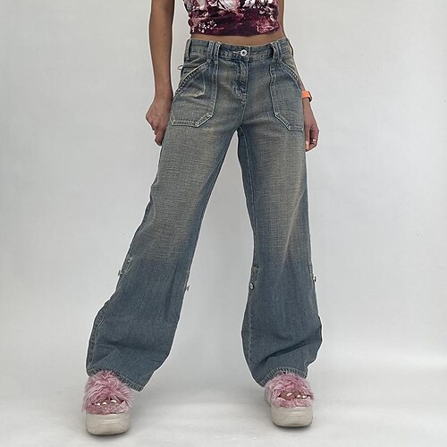 Per donna Jeans Pantaloni cargo Denim Blu Informale Informale Da tutti i giorni Tasche Lunghezza intera Traspirabilità Tinta unita S M L
Per donna Jeans Pantaloni cargo Denim Blu Informale Informale Da tutti i giorni Tasche Lunghezza intera Traspirabilità Tinta unita S M L