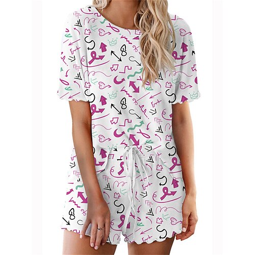 Per donna loungewear Completi Geometrico Semplice Informale Comoda Strada Da mare Per uscire Poliestere Traspirante Girocollo Manica corta Pantaloncini Vita elastica Primavera Estate Bianco Giallo
Per donna loungewear Completi Geometrico Semplice Informale Comoda Strada Da mare Per uscire Poliestere Traspirante Girocollo Manica corta Pantaloncini Vita elastica Primavera Estate Bianco Giallo