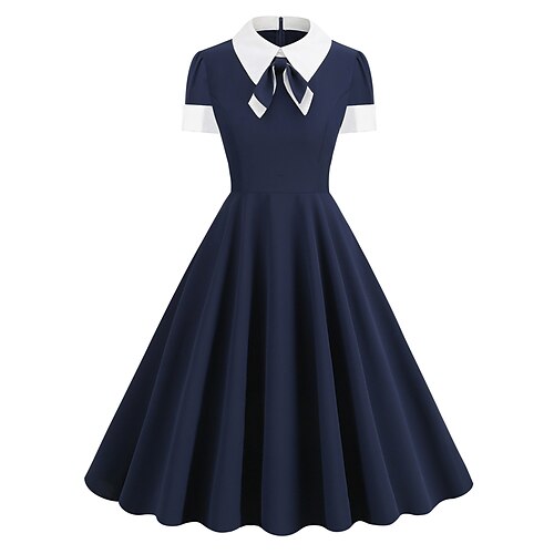 Dame Elegant Klassisk Vintage kjole Midikjole utendørs Daglig Rynket Lapper Fargeblokk Knaphul Kortermet Normal Sommer Vår 2023 Marineblå S M L XL
Dame Elegant Klassisk Vintage kjole Midikjole utendørs Daglig Rynket Lapper Fargeblokk Knaphul Kortermet Normal Sommer Vår 2023 Marineblå S M L XL