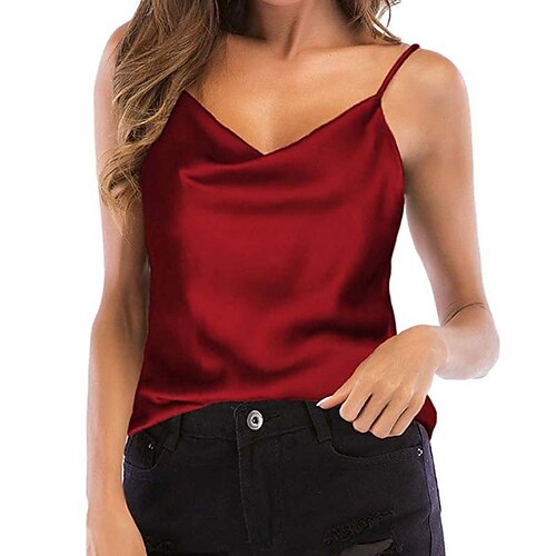 Dame Tanktop Sort Hvid Vin Vanlig Uden ærmer Afslappet Weekend Basale V-hals Normal S
Dame Tanktop Sort Hvid Vin Vanlig Uden ærmer Afslappet Weekend Basale V-hals Normal S