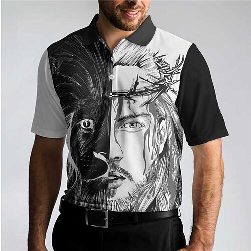 Per uomo POLO Camicia da golf Golf Leone Stampe astratte Pasqua Gesù Collo ripiegabile Nero Esterno Strada Maniche corte Bottone giù Stampa Abbigliamento Di tendenza Originale Informale
Per uomo POLO Camicia da golf Golf Leone Stampe astratte Pasqua Gesù Collo ripiegabile Nero Esterno Strada Maniche corte Bottone giù Stampa Abbigliamento Di tendenza Originale Informale