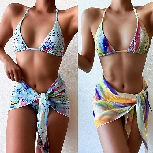 Mujer Bañadores Bikini Tres piezas Normal Traje de baño 3 Piezas Estampado Tie-dye Amarillo Azul Piscina Trajes de baño Deportes Verano
Mujer Bañadores Bikini Tres piezas Normal Traje de baño 3 Piezas Estampado Tie-dye Amarillo Azul Piscina Trajes de baño Deportes Verano