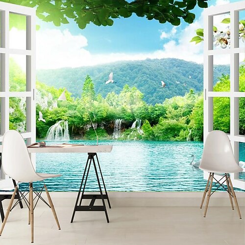 Paysage papier peint mural lac fenêtre vue revêtement mural autocollant peler et coller amovible pvc/vinyle matériau auto-adhésif/adhésif requis décoration murale pour salon cuisine salle de bain
Paysage papier peint mural lac fenêtre vue revêtement mural autocollant peler et coller amovible pvc/vinyle matériau auto-adhésif/adhésif requis décoration murale pour salon cuisine salle de bain